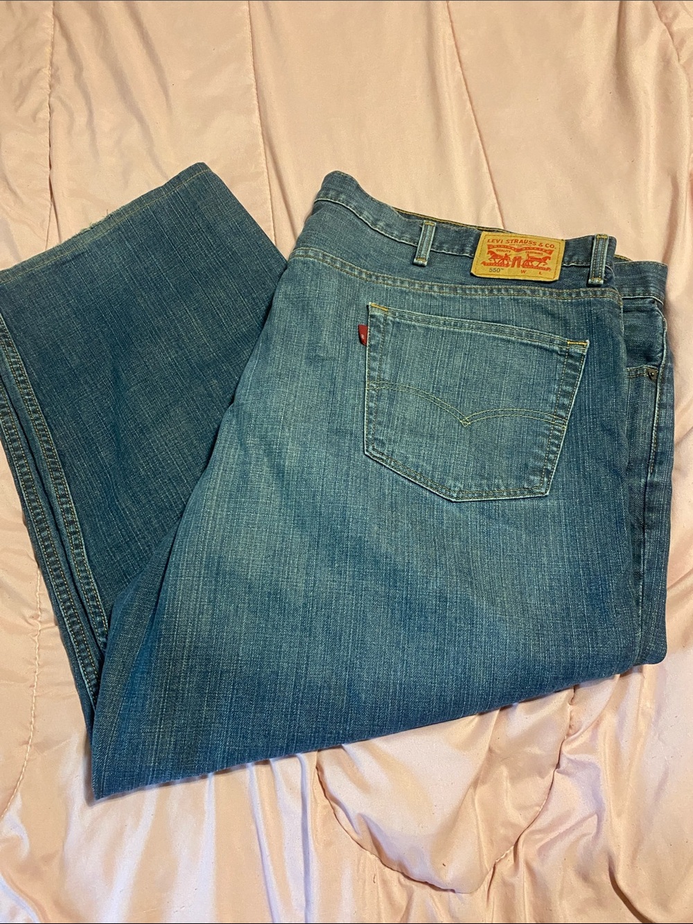 Levi's Blue Denim Jeans with Tan Leather Patch
